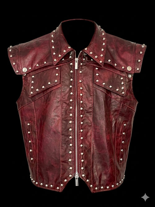 studded leather vest