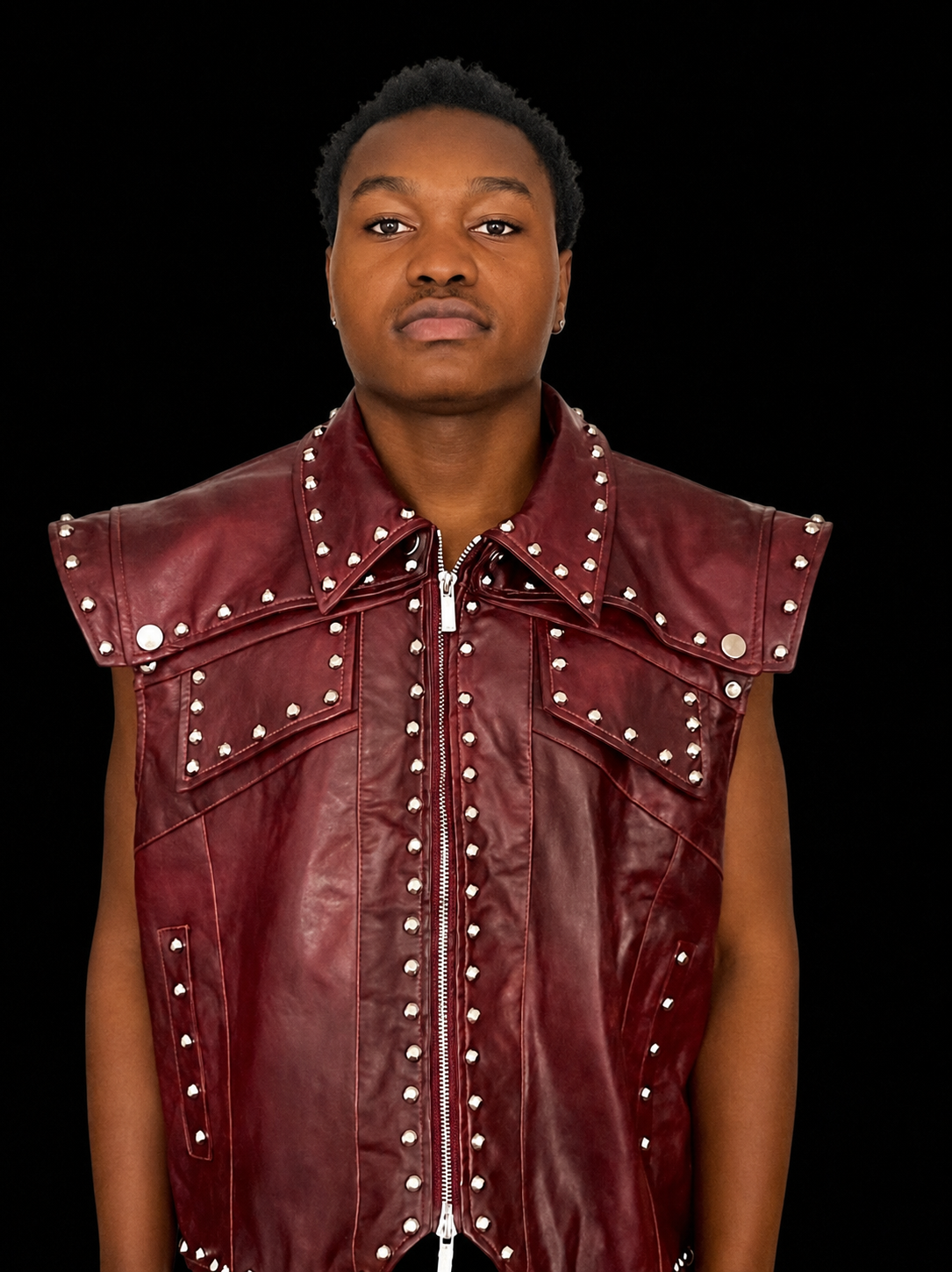 studded leather vest